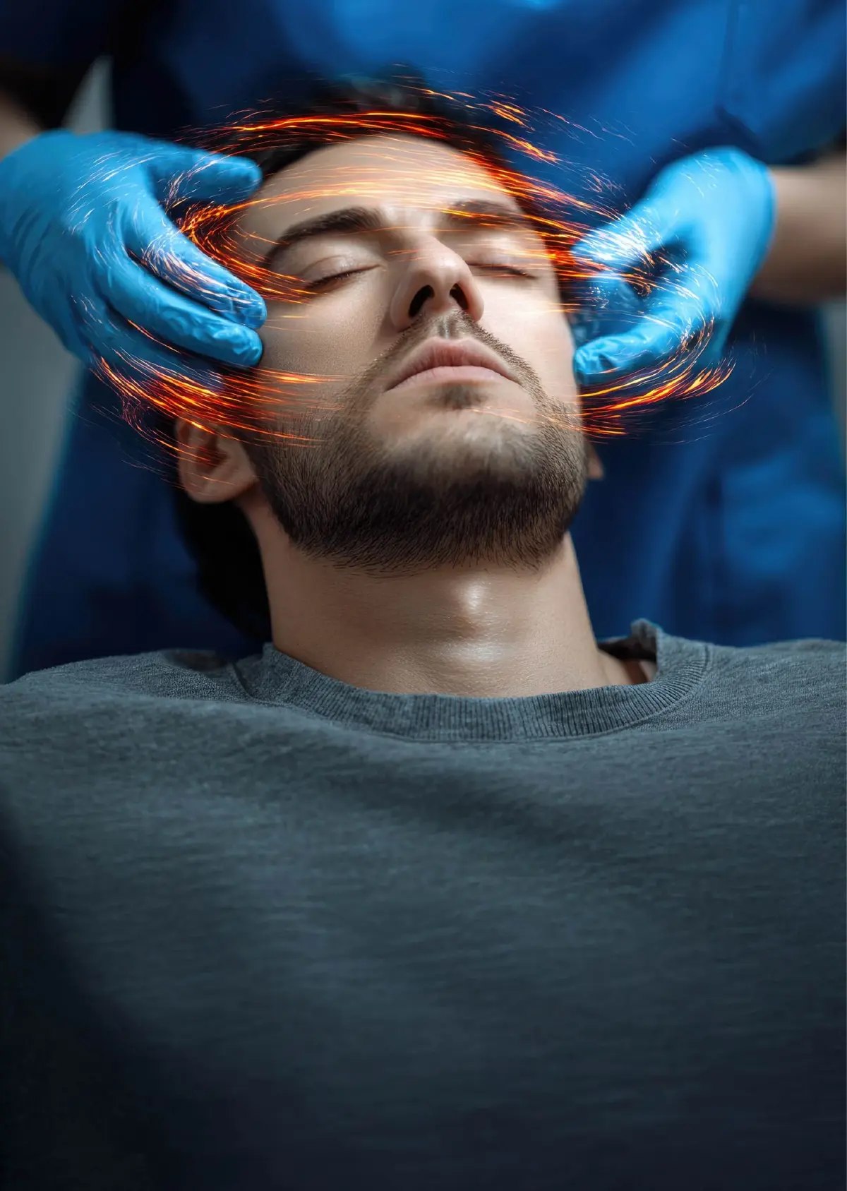 Therapist assisting patient with balance exercises
